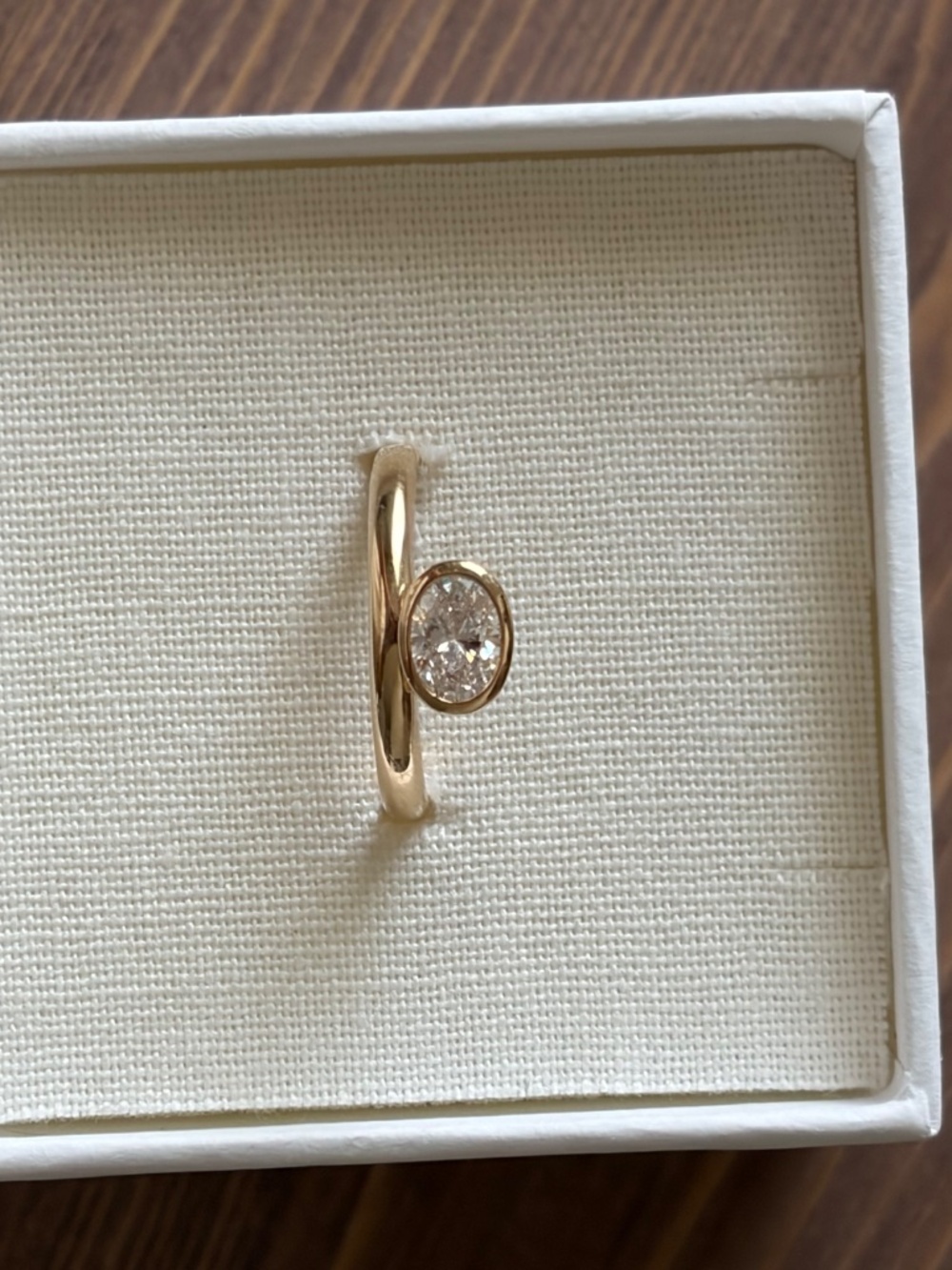 Framed Oval Lab Diamond Ring *Ring Concierge* Size 8 - Picture 4 of 7